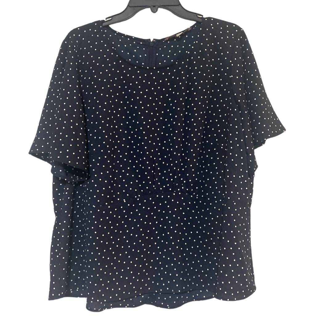 Loft Polka Dot Bodice Short Sleeve Blouse - Size 16